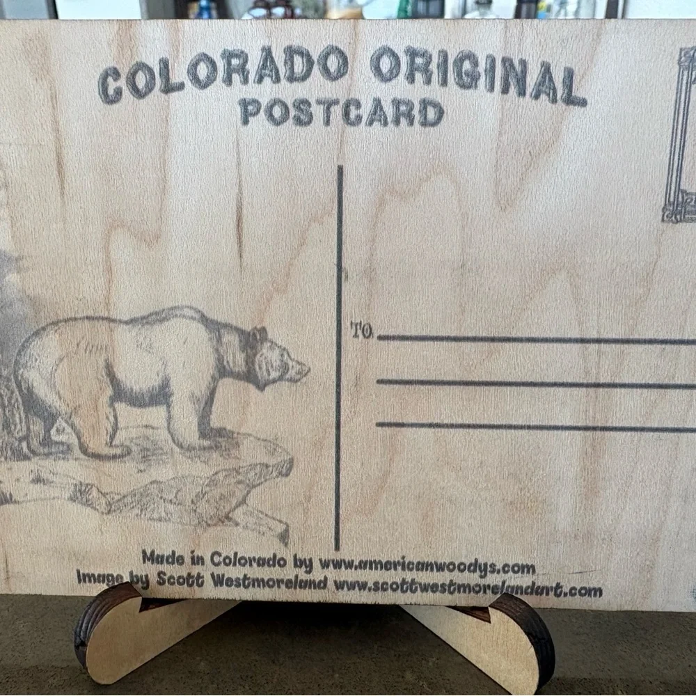 Ouray Colorado Wooden Mailable Postcard Big Horn Sheep Unique Souvenir